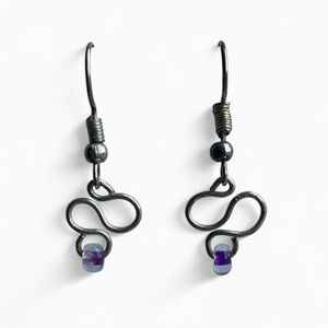 Elegant Silver and Purple Earrings